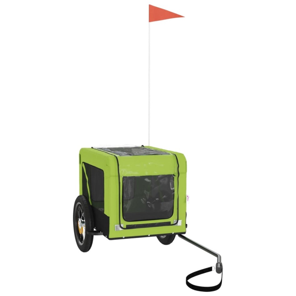 Remolque de bicicleta mascotas hierro tela Oxford verde