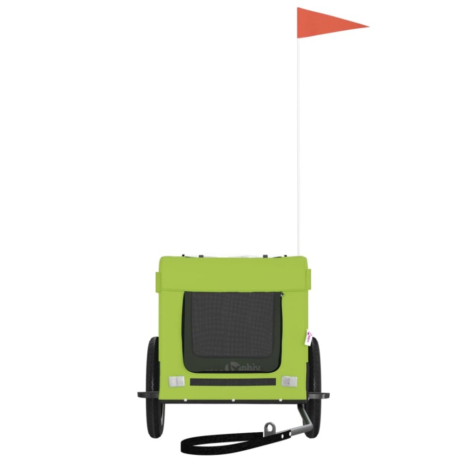 Remolque de bicicleta mascotas hierro tela Oxford verde