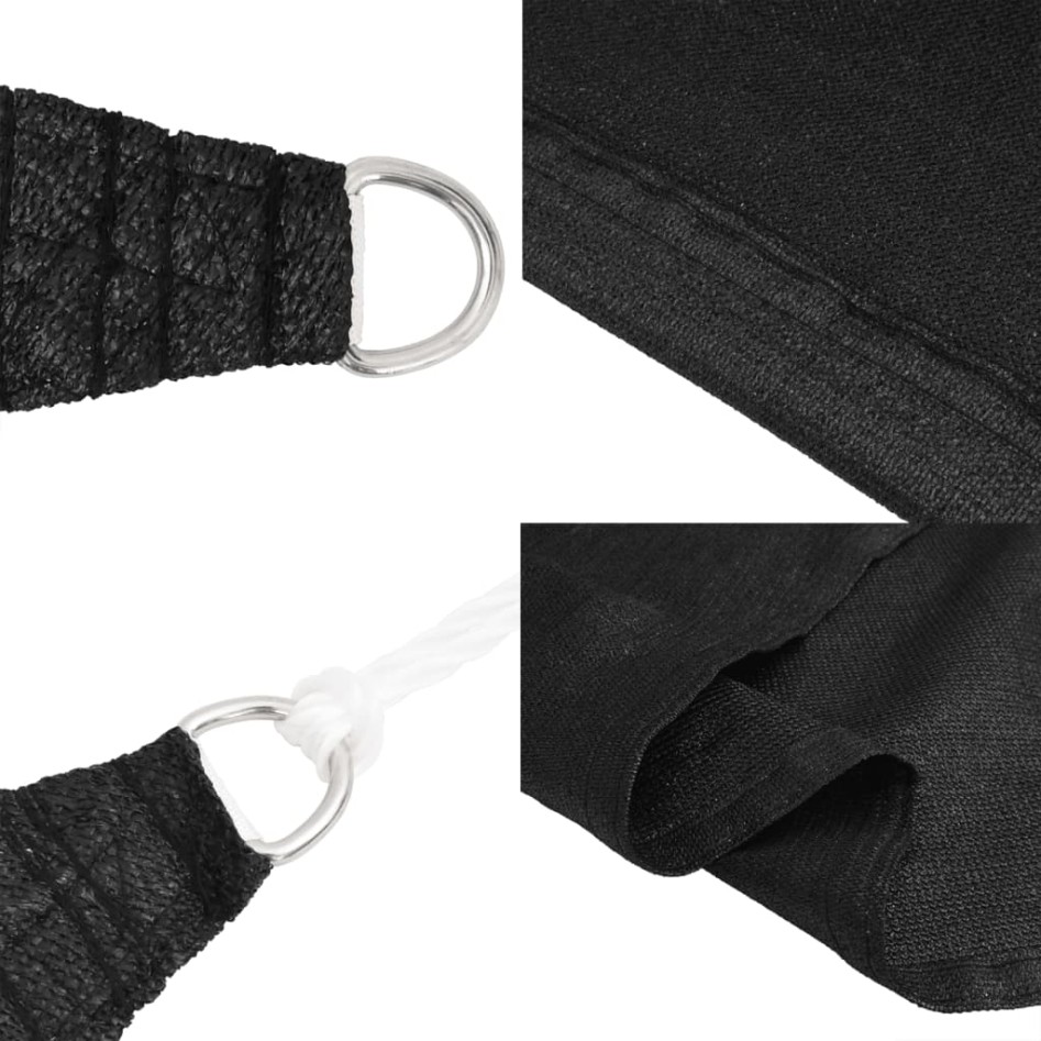 Toldo de vela negro HDPE 160 g/m² 7x7