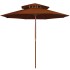Sombrilla de dos niveles palo de madera terracota 270