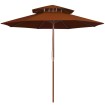 Sombrilla de dos niveles palo de madera terracota 270 cm
