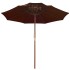 Sombrilla de dos niveles palo de madera terracota 270