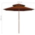 Sombrilla de dos niveles palo de madera terracota 270