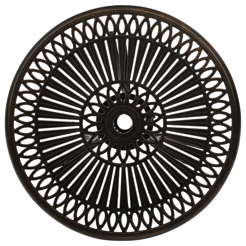 Mesa de jardín aluminio fundido color bronce 62x62x65