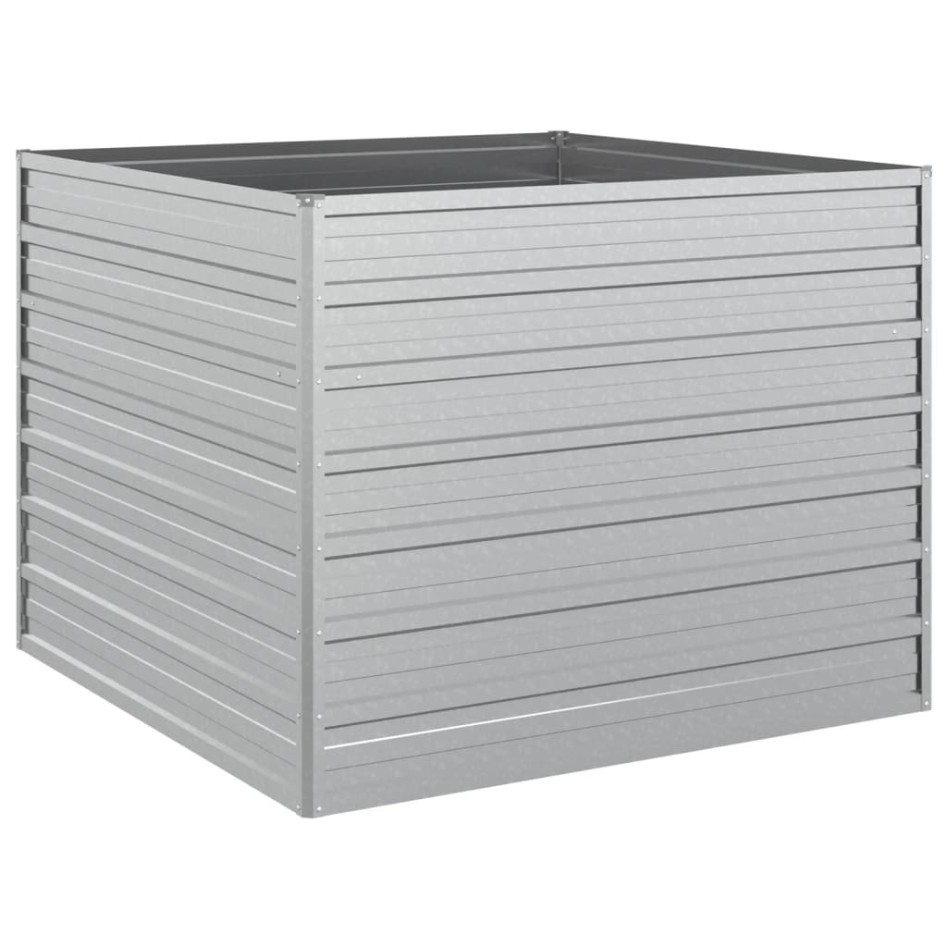 Arriate de acero galvanizado plateado 100x100x77