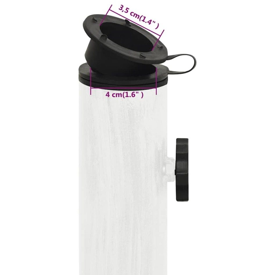 Base de sombrilla de hierro fundido blanco 44x44x31