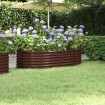 Jardinera arriate acero recubrimiento polvo marrón 152x80x36 cm
