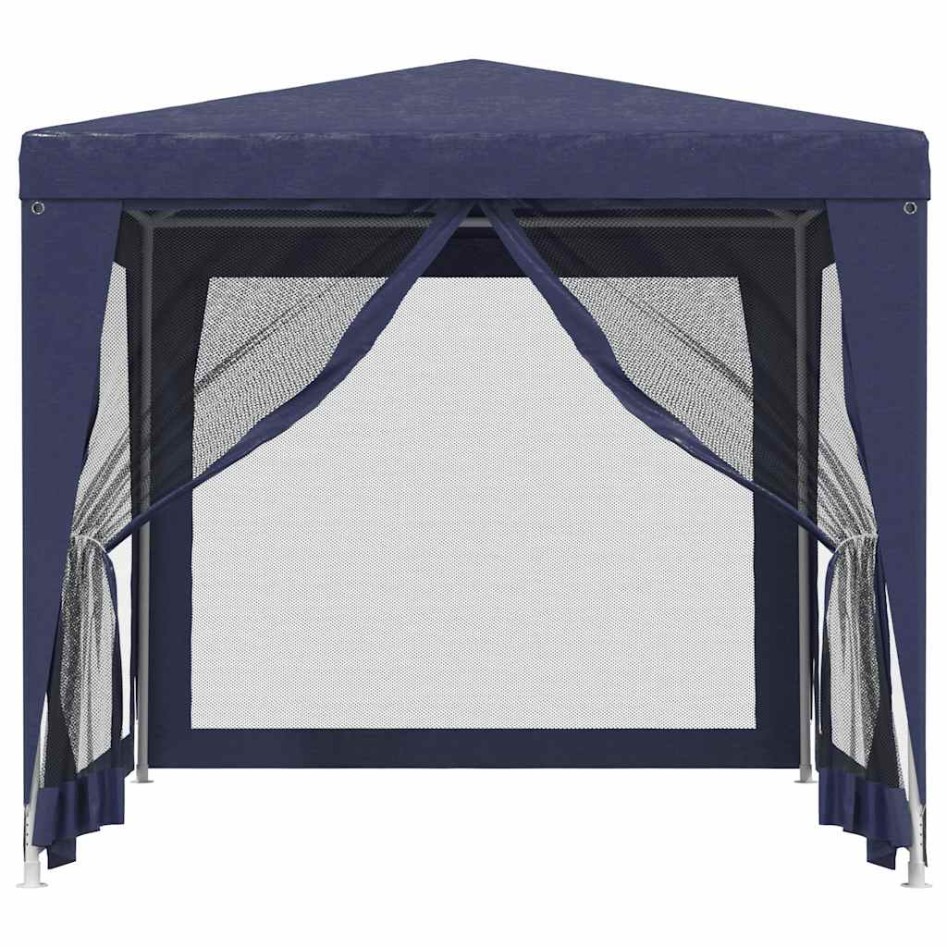 Carpa para fiestas con 4 paredes de malla HDPE azul 2,5x2,5