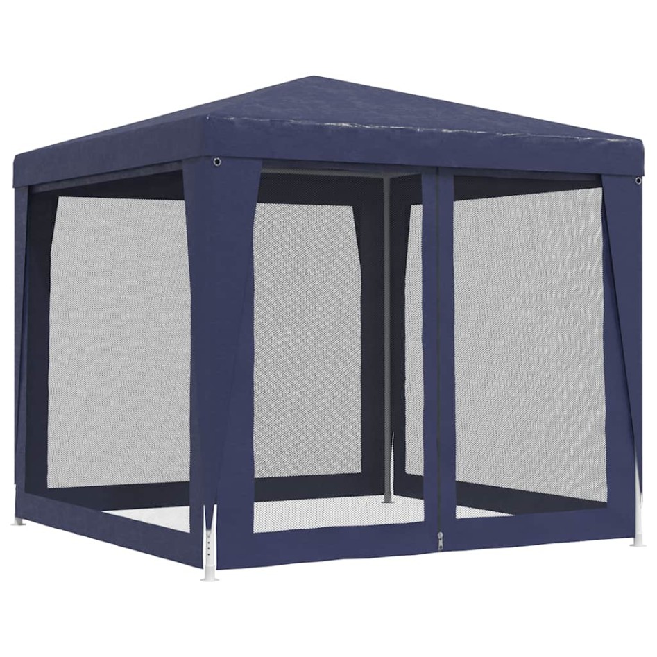 Carpa para fiestas con 4 paredes de malla HDPE azul 2,5x2,5