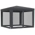 Carpa para fiestas 4 paredes de malla HDPE gris antracita 3x3