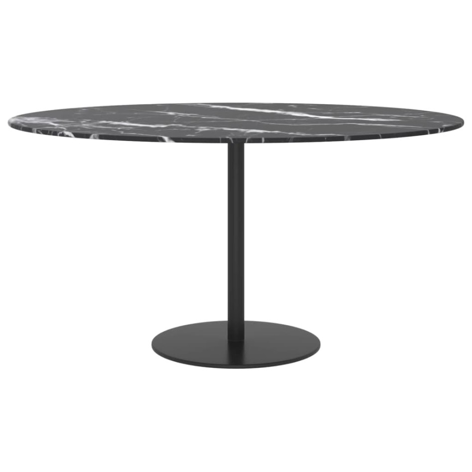 Tablero de mesa diseño mármol vidrio templado negro Ø80x1