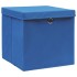 Cajas de almacenaje con tapas 10 uds azul 28x28x28