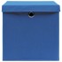Cajas de almacenaje con tapas 10 uds azul 28x28x28