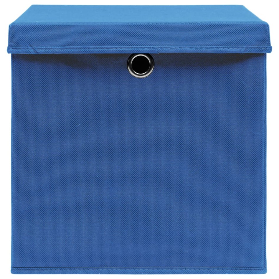 Cajas de almacenaje con tapas 10 uds azul 28x28x28