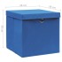 Cajas de almacenaje con tapas 10 uds azul 28x28x28