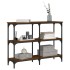 Mesa consola madera de ingeniería marrón roble 100x29x75