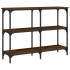Mesa consola madera de ingeniería marrón roble 100x29x75