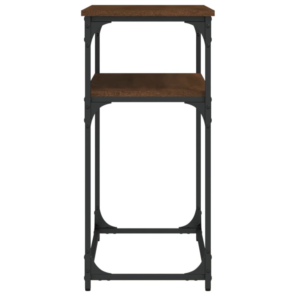 Mesa consola madera de ingeniería marrón roble 100x35,5x75