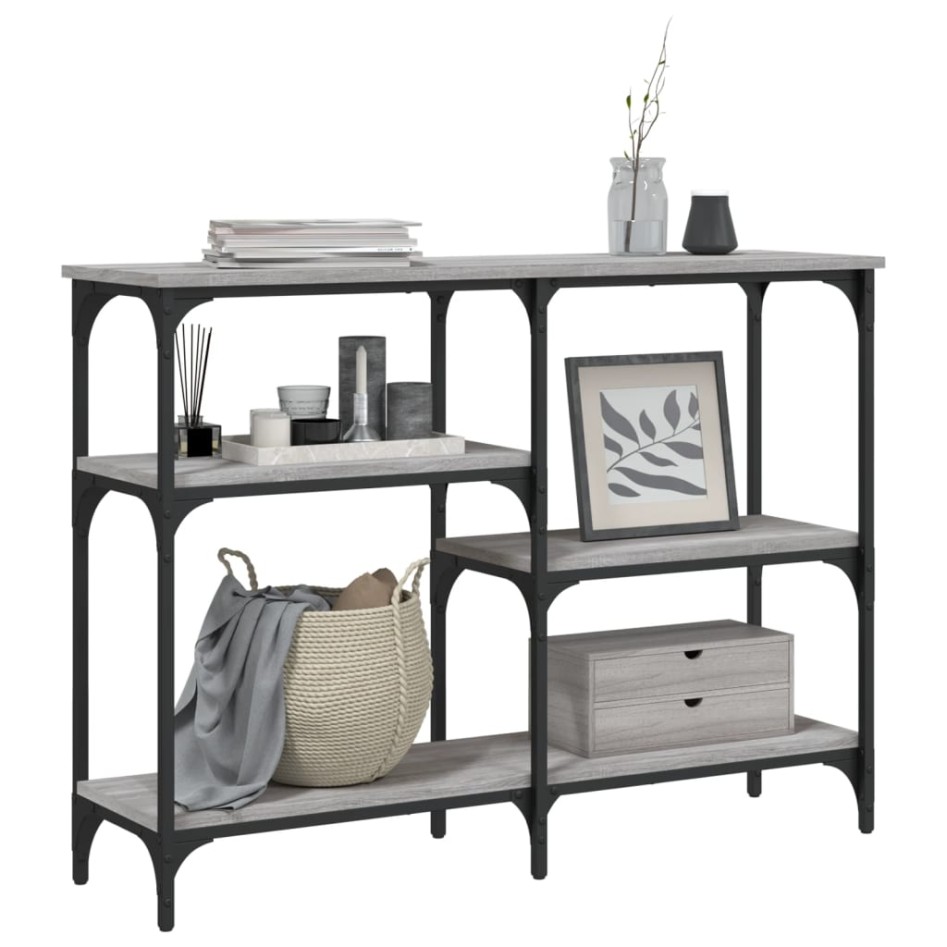 Mesa consola madera de ingeniería gris Sonoma 102x29x75