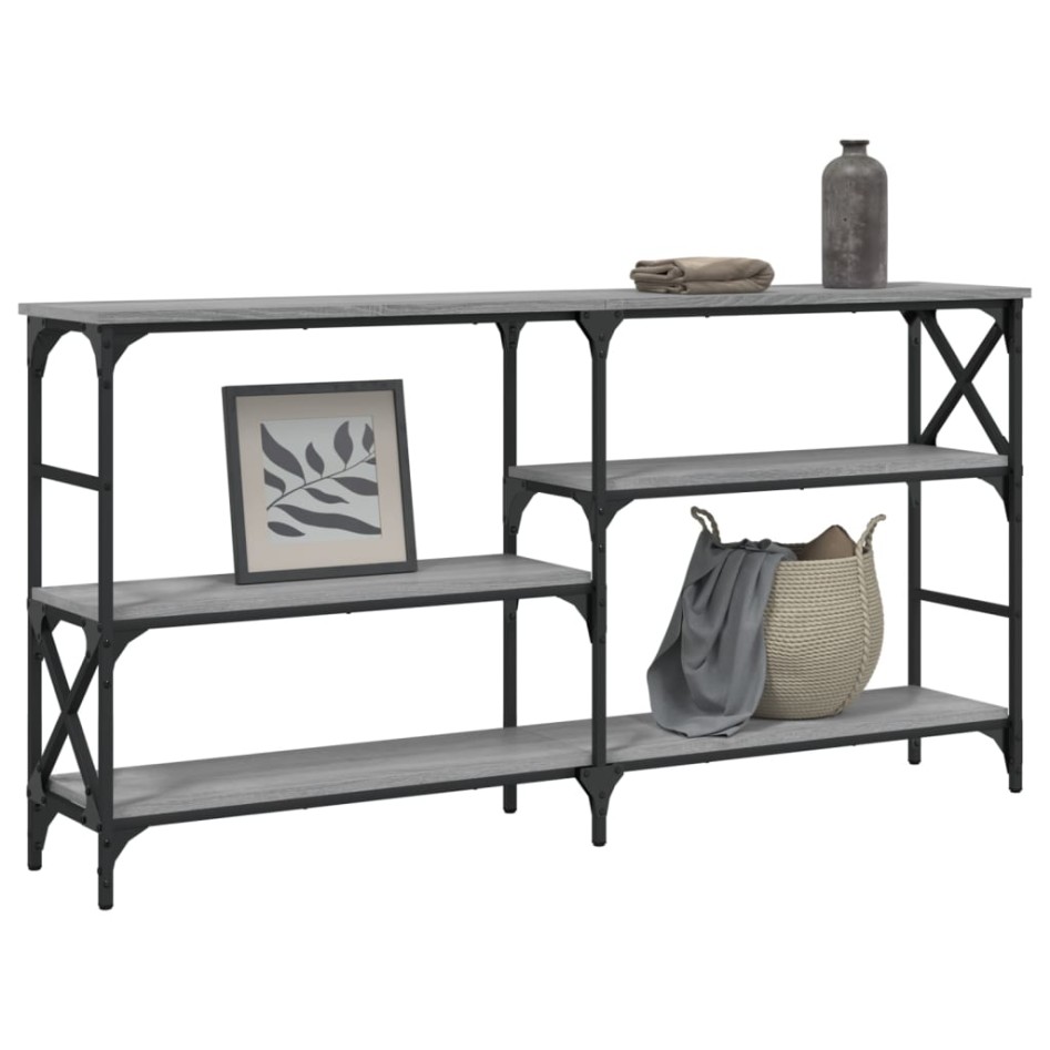 Mesa consola madera de ingeniería gris Sonoma 150x29x76,5