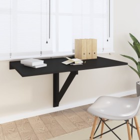 Mesa de pared plegable madera contrachapada negra 100x60x56