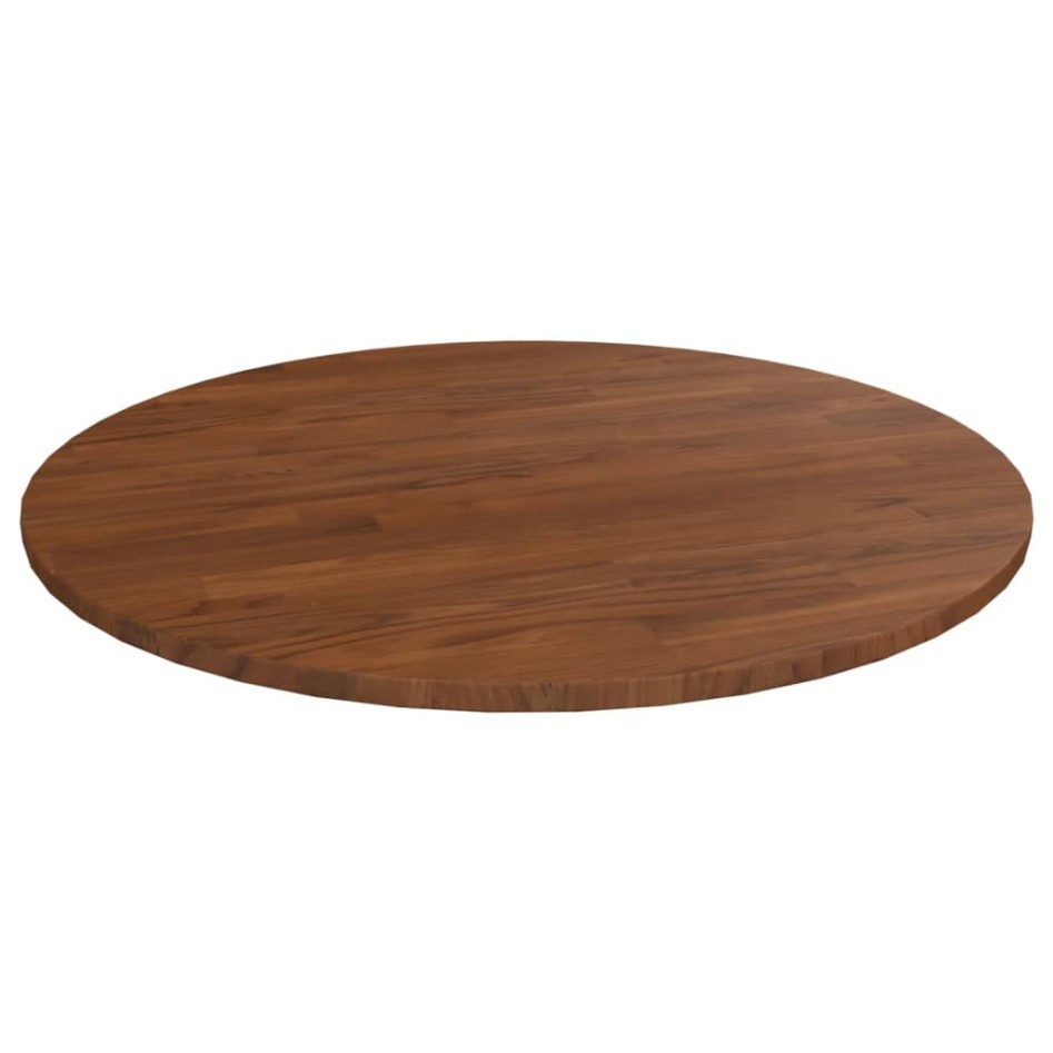 Tablero de mesa redonda madera de roble marrón oscuro