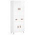Aparador alto madera contrachapada blanco brillo 69,5x34x180