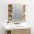 Mueble con espejo y luces LED roble Sonoma 70x16,5x60