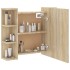 Mueble con espejo y luces LED roble Sonoma 70x16,5x60