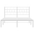 Estructura cama sin colchón con cabecero metal blanco