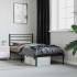 Estructura cama sin colchón con cabecero metal negro 75x190