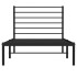 Estructura cama sin colchón con cabecero metal negro 75x190