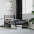 Estructura cama sin colchón con estribo metal negro 80x200