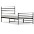 Estructura cama sin colchón con estribo metal negro 80x200