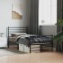 Estructura cama sin colchón con estribo metal negro 80x200