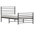 Estructura cama sin colchón con estribo metal negro 80x200