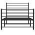 Estructura cama sin colchón con estribo metal negro 80x200