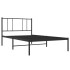 Estructura cama sin colchón con cabecero metal negro 80x200