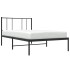 Estructura cama sin colchón con cabecero metal negro 80x200