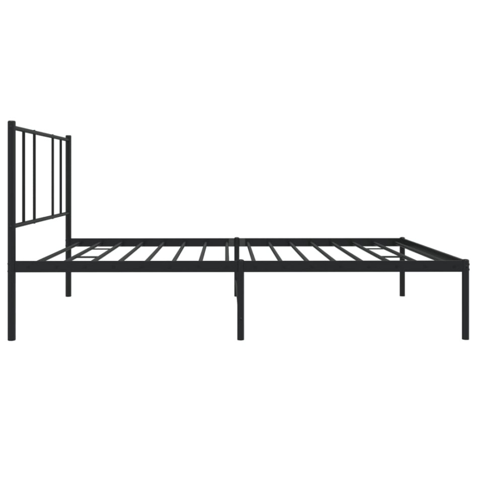 Estructura cama sin colchón con cabecero metal negro 80x200