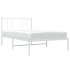 Estructura cama sin colchón con cabecero metal blanco 80x200