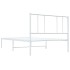 Estructura cama sin colchón con cabecero metal blanco 80x200