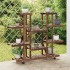 Soporte de flores con ruedas madera maciza abeto 110x25x115