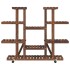 Soporte de flores con ruedas madera maciza abeto 110x25x115
