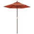 Sombrilla de jardín con poste de madera terracota 196x231