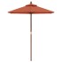 Sombrilla de jardín con poste de madera terracota 196x231