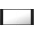 Armario espejo de baño con luz LED acrílico negro 90x12x45