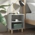 Mesitas de noche 2 uds patas madera gris hormigón 40x30x50