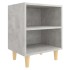 Mesitas de noche 2 uds patas madera gris hormigón 40x30x50