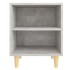Mesitas de noche 2 uds patas madera gris hormigón 40x30x50